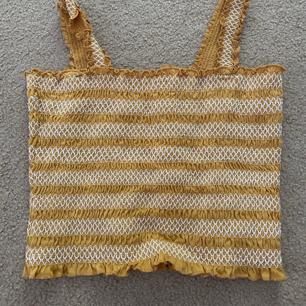 yellow ribbed top